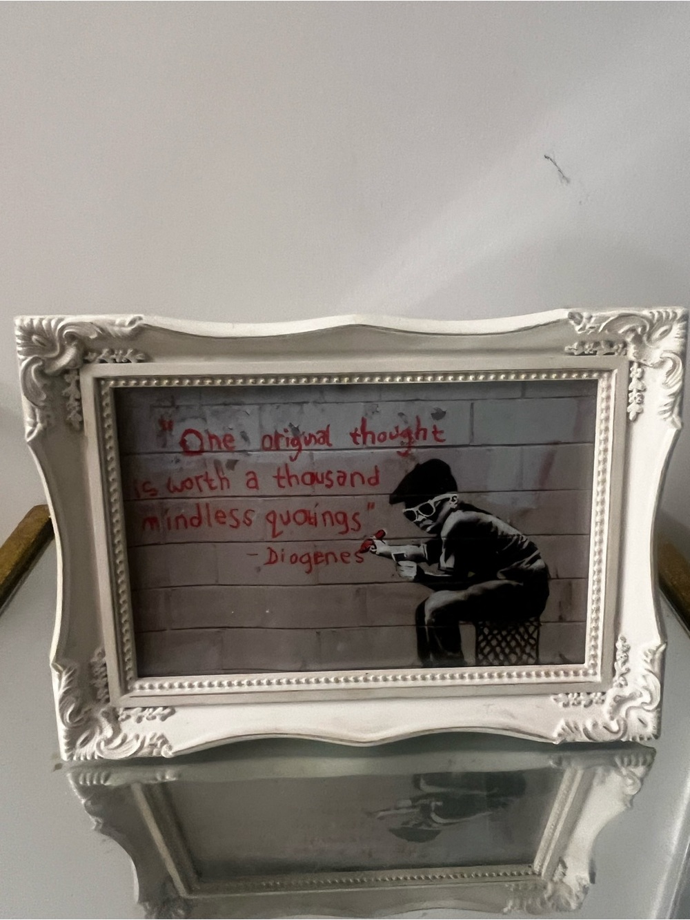Ornate Cream Decorative Picture Frame with Street Art Print